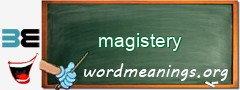 WordMeaning blackboard for magistery